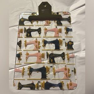 Plastic Clipboard Vintage Sewing Machine Design